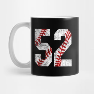 Vintage #52 Baseball Laces Baseball Mom Jersey Love Baseball Mug